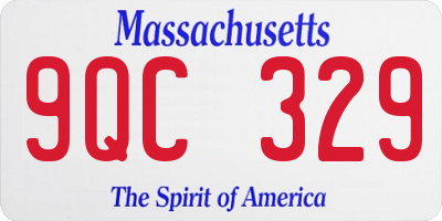 MA license plate 9QC329