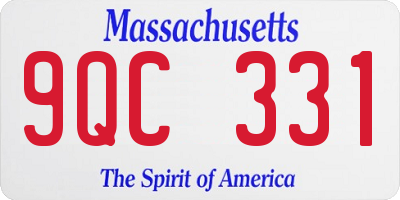 MA license plate 9QC331