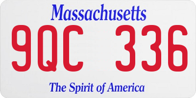 MA license plate 9QC336