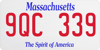 MA license plate 9QC339