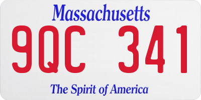 MA license plate 9QC341