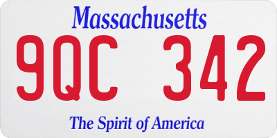 MA license plate 9QC342