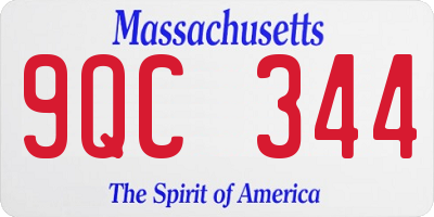 MA license plate 9QC344