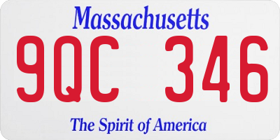 MA license plate 9QC346