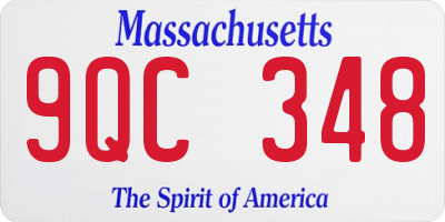 MA license plate 9QC348