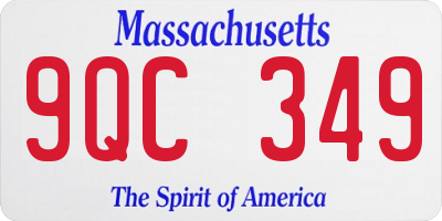 MA license plate 9QC349