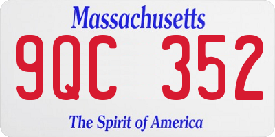MA license plate 9QC352