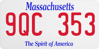 MA license plate 9QC353