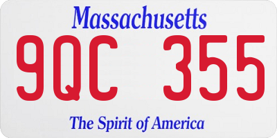 MA license plate 9QC355