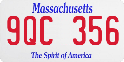 MA license plate 9QC356