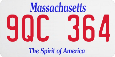 MA license plate 9QC364