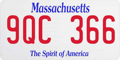 MA license plate 9QC366