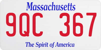 MA license plate 9QC367