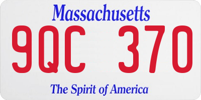 MA license plate 9QC370