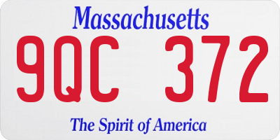 MA license plate 9QC372