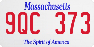 MA license plate 9QC373
