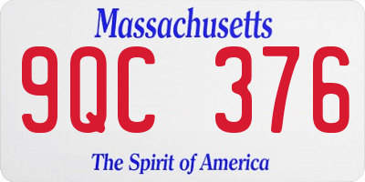 MA license plate 9QC376