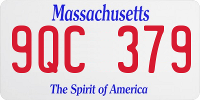 MA license plate 9QC379