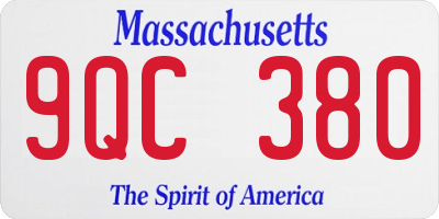 MA license plate 9QC380