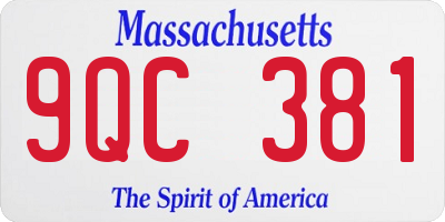 MA license plate 9QC381