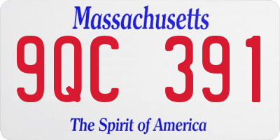 MA license plate 9QC391