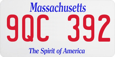 MA license plate 9QC392
