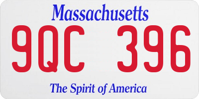 MA license plate 9QC396