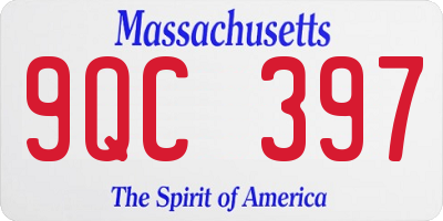 MA license plate 9QC397