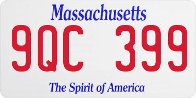 MA license plate 9QC399