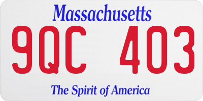 MA license plate 9QC403