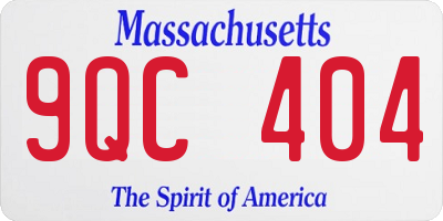 MA license plate 9QC404
