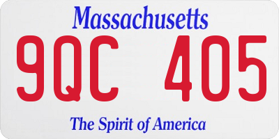 MA license plate 9QC405