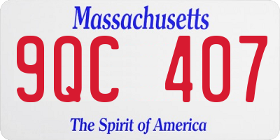 MA license plate 9QC407