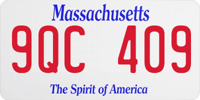 MA license plate 9QC409