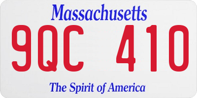 MA license plate 9QC410
