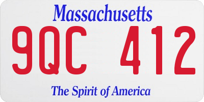 MA license plate 9QC412