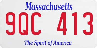 MA license plate 9QC413