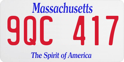 MA license plate 9QC417