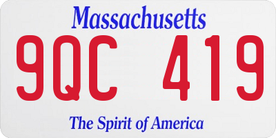MA license plate 9QC419