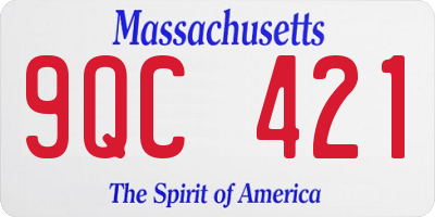 MA license plate 9QC421