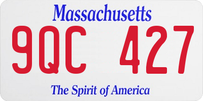 MA license plate 9QC427