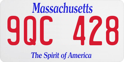MA license plate 9QC428