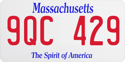 MA license plate 9QC429