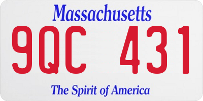 MA license plate 9QC431