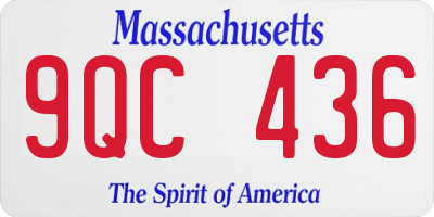 MA license plate 9QC436