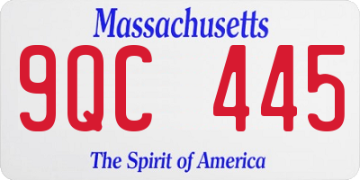 MA license plate 9QC445