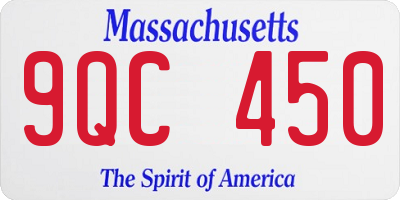 MA license plate 9QC450