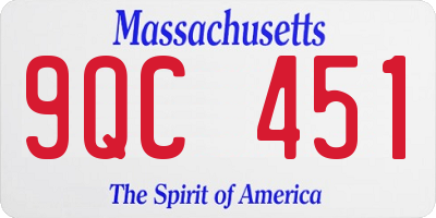 MA license plate 9QC451