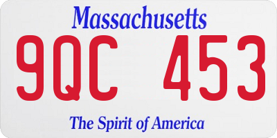 MA license plate 9QC453