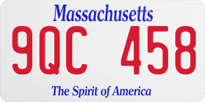 MA license plate 9QC458